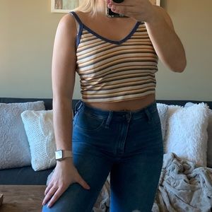 Striped crop tank top
